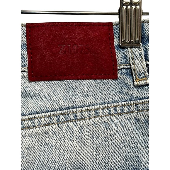 Zara Z1975 Jeans Womens 4 Light Wash Denim Straight Leg Cuffed High Rise Cotton - Picture 8 of 11